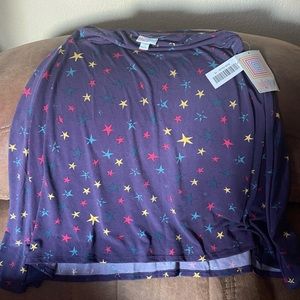 Lularoe girls skirt size 14 NWT new blue with stars.